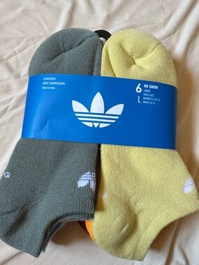 No-Show Sock 6-Pack in Olive Green & Pale Yellow